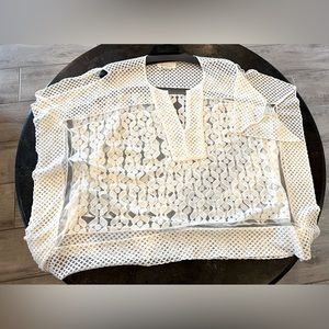 Anthropologie white lace coverup One size